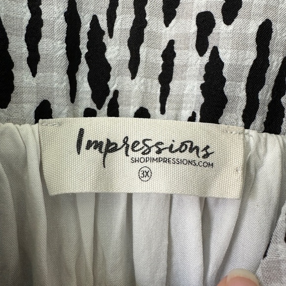 Impressions Black and White Patterned Dress - Picture 6 of 7